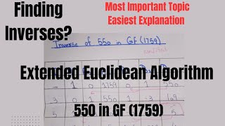 Finding inverses by Extended Euclidean Algorithm .Cryptography . Easiest explanation ever