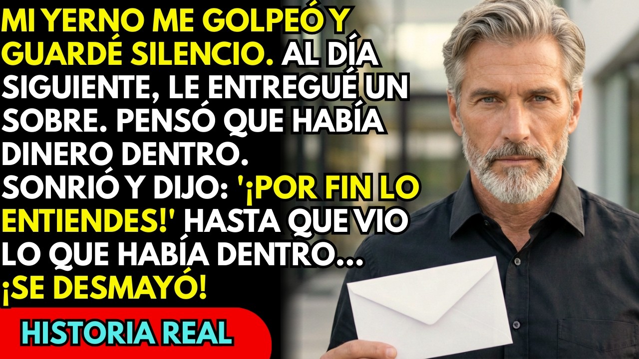 Mi yerno me pegó. Al día siguiente le di un sobre… creyó que era dinero, pero dentro había…