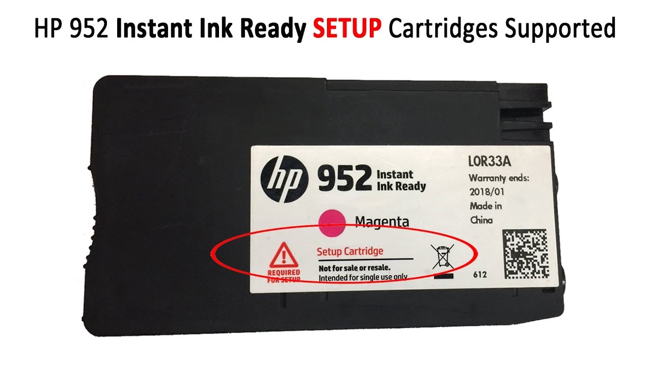 HP 952 Instant Ink Ready Setup Cartridge Refilling - YouTube