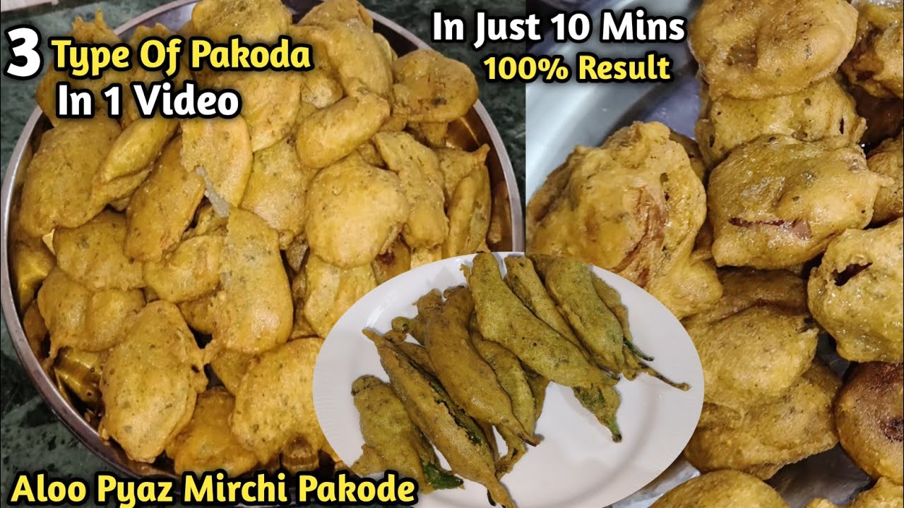Aloo Pyaz Mirchi Pakode In 1 Video | हलवाई जैसे स्वादिष्ट व कुरकुरे ...