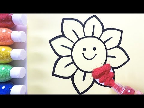 <strong>Smiling</strong> Sunflower coloring &amp;amp; drawing &amp;amp; studying English <strong>for</strong> kids ㅣ 해바라기 그리기 색칠하기 영어 공부