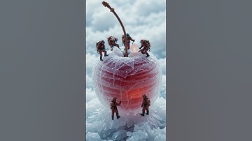 🍒🧊 A Frozen Cherry 🧊🍒 #asmr #ai #miniature #tiny #workers #aiart #ice #frozen #fruit