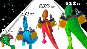 Dino Shooter Gun Run Evolution - Level Up Dino All Levels Gameplay