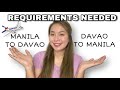 REQUIREMENTS FOR PASSENGERS FROM MANILA TO DAVAO AND VICE VERSA | Dawn Reyes