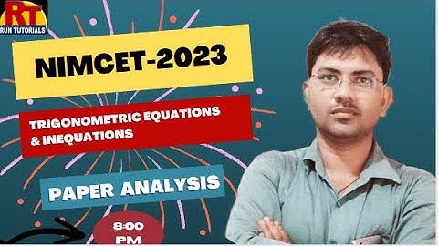 NIMCET-2023-24/TRIGONOMETRIC EQUATIONS /PAPER ANALYSIS