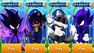 Sonic Dash - Sonic.Exe vs Tails.Exe vs Dark Sonic - All Characters Fully Upgraded Run Gameplay