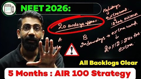 🚨 5 Months : Zero से 650+ MasterPlan ⚠️ NEET 2026 Strategy! ✅ #pw #neet2026 