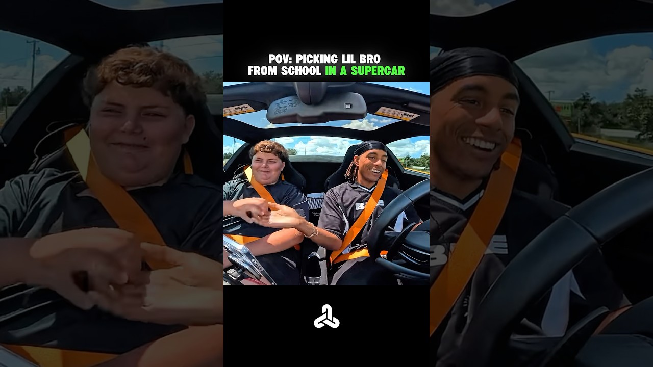 POV: Picking lil bro from school in a supercar 💸🤑 ​⁠