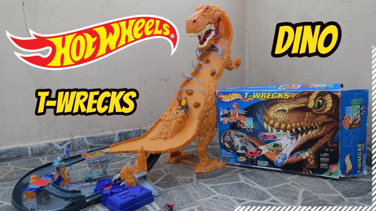 TESTANDO A NOVA SUPER PISTA HOT WHEELS DO T-REX AZUL GIGANTE