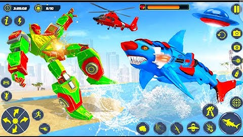 SHARK ROBOT CAR TRANSFORMATION GAME PART#2...