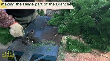 How factory makes an artificial Christmas tree: 4. Make the HINGE part of the branches