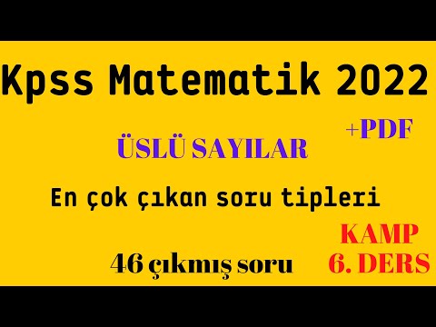 KPSS Üslü Sayılar En Çok Çıkan Soru Tipleri (çıkmış soru çözümü) 6.Ders I MAT ZAMANI