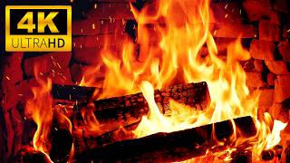 Deep Relaxation with Peaceful Fireplace 4K🔥Burning Firewood & Crackling Fire Sounds (No Music)