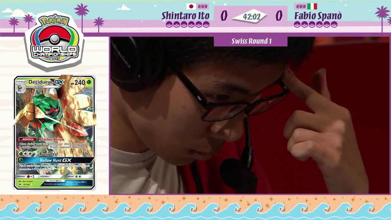 TCG DAY 2 SHINTARO ITO VS FABIO SPANO SWISS R1 POKEMON WORLD CHAMPIONSHIPS