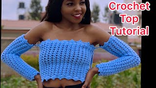 Crochet Off shoulder Top | Long Sleeved Top