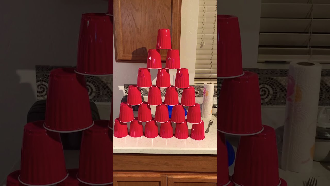 Red cup pyramid - YouTube