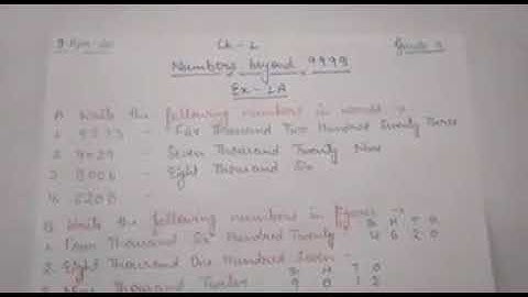 Class -4 sub-Math Topic - Number beyond 999 Ex-1A (A to E)  09.04.2020
