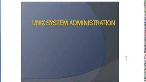 System Administration part1