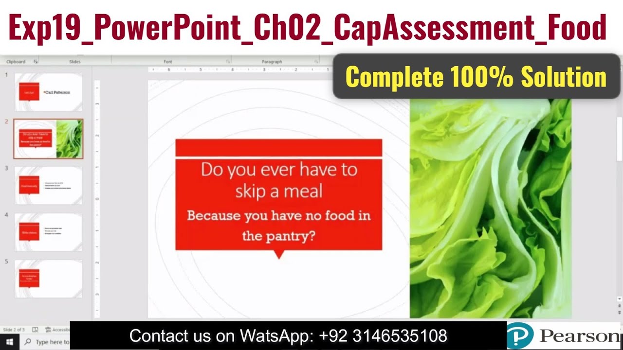 Exp19_PowerPoint_Ch02_CapAssessment_Food | PowerPoint Chapter 2 CapAssessment Food 