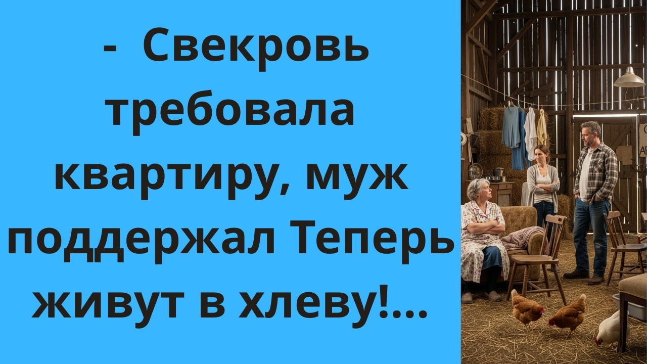 - Свекровь требовала квартиру, муж поддержал  Теперь живут в хлеву!