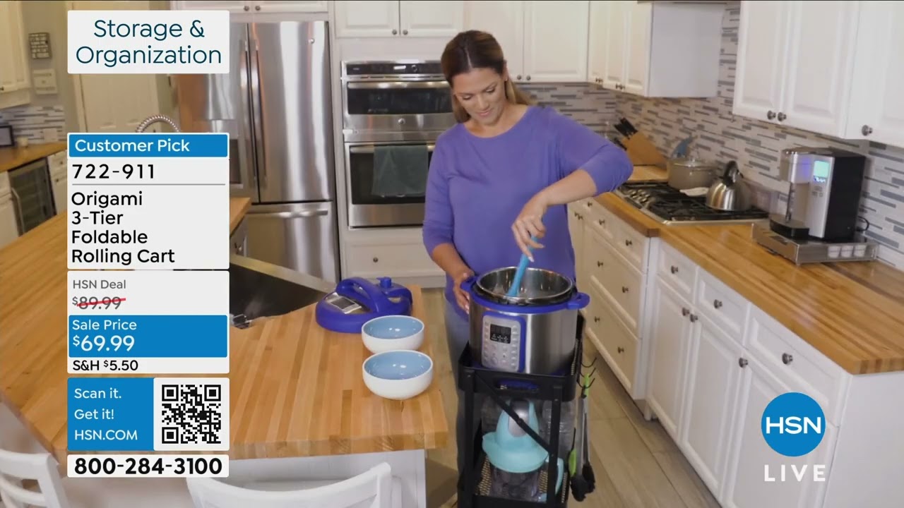 Origami 3Tier Foldable Rolling Cart