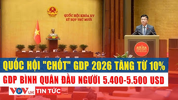 Quốc hội chốt giao mục tiêu tăng trưởng kinh tế GDP 2026 tăng từ 10% | VOVLive