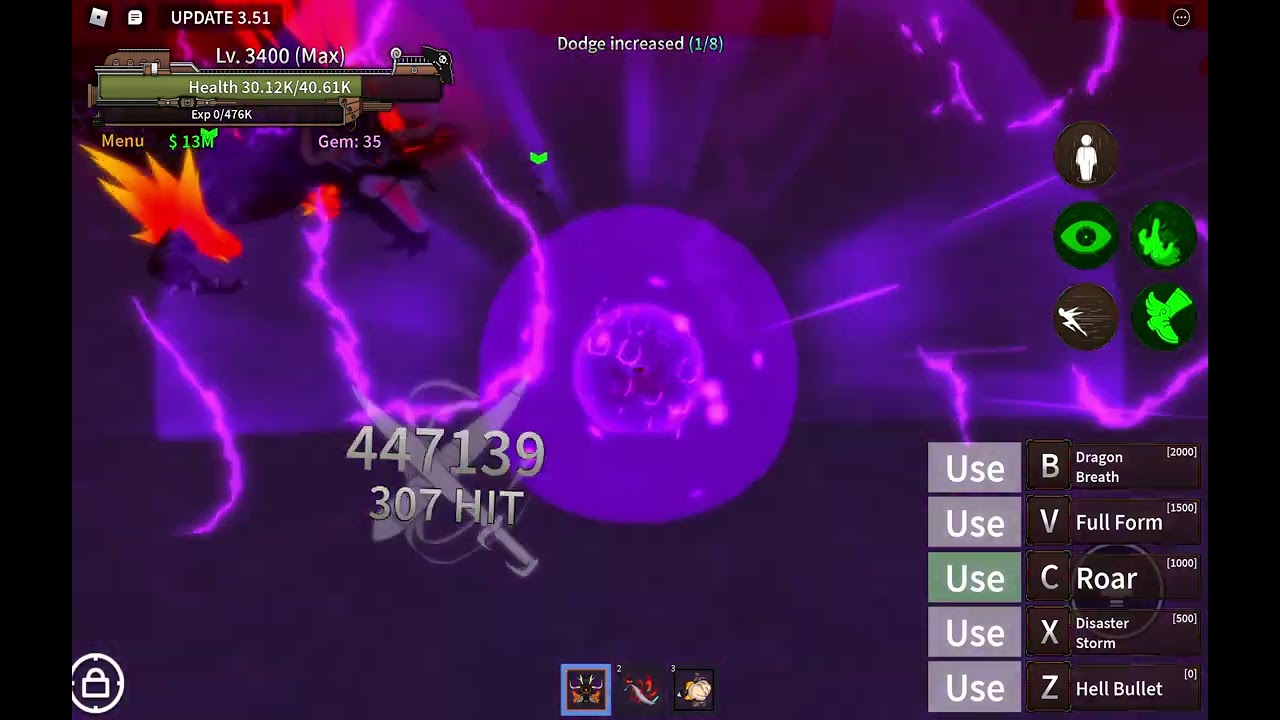 Corrupted Reaper doing Kaido boss in King legacy