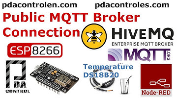 Public MQTT Broker HiveMQ & ESP8266 DS18B20  (Onewire) + Node-RED : PDAControl