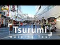 4kbinaural audio yokohama tsurumi walking tour  kanagawa japan