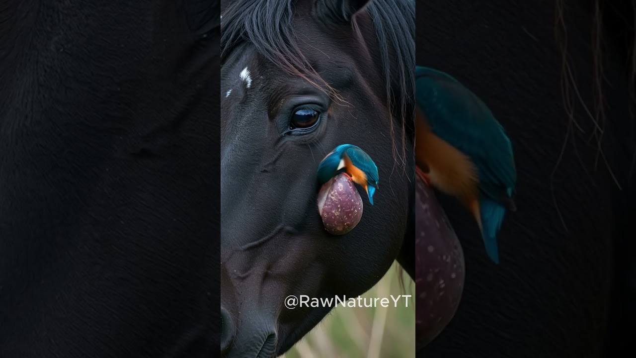 Bird Helps Horse with Painful Skin Lump… What Crawled Out? 😱