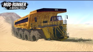 Spintires: MudRunner - Giant Dump Truck 8x8 Driving On Deep Sand