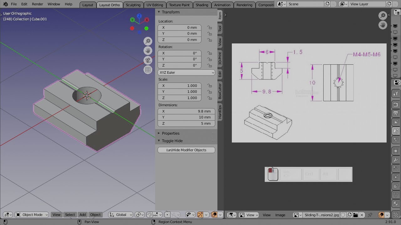Blender Addon CAD Mesh Dimensions YouTube