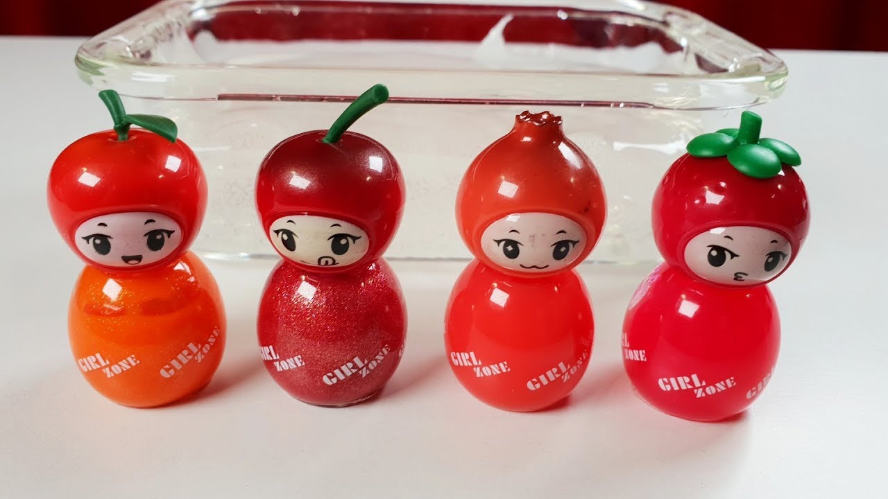 CLEAR SLIME Mixing Lip gloss - YouTube