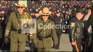 NYPD OFC RAMOS FUNERAL-POLICE OFFICERS ARRIVE
