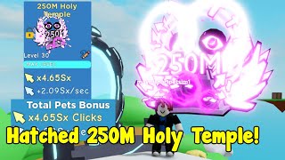 I Hatched New Secret Pet 250M Holy Temple In clicker Simulator Roblox!