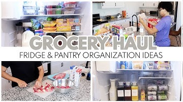 GROCERY HAUL AND CLEAN WITH ME  | PANTRY & FRIDGE ORGANIZATION |  CLEANING MOTIVATION