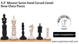 Handmade Chess Pieces Real Carving Camel Bone