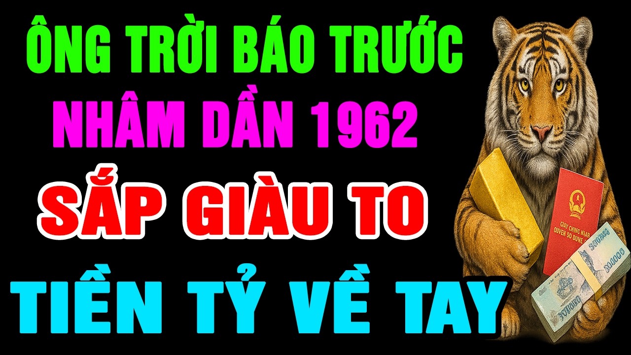 Ông Trời Báo Trước, Nhâm Dần 1962 Sắp Phát Tài Giàu To, Phước Lộc Tiền Vàng Tự Đến Nếu Có Dấu Hiệu