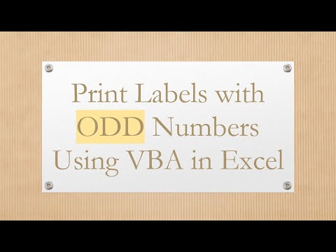 Print Labels with ODD Numbers Using VBA in Excel