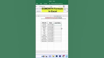EOMONTH Formula In Excel #excel #advanceexcel #shorts #viralvideo #viralshorts #exceltips