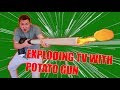 EXPLODING TV WITH POTATO GUN - Potato Gun Fun