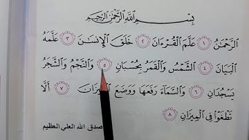 سوره الرحمن قراءه الصف الثاني ابتدائي سوره الرحمن قراءه الصف الثاني ابتدائي