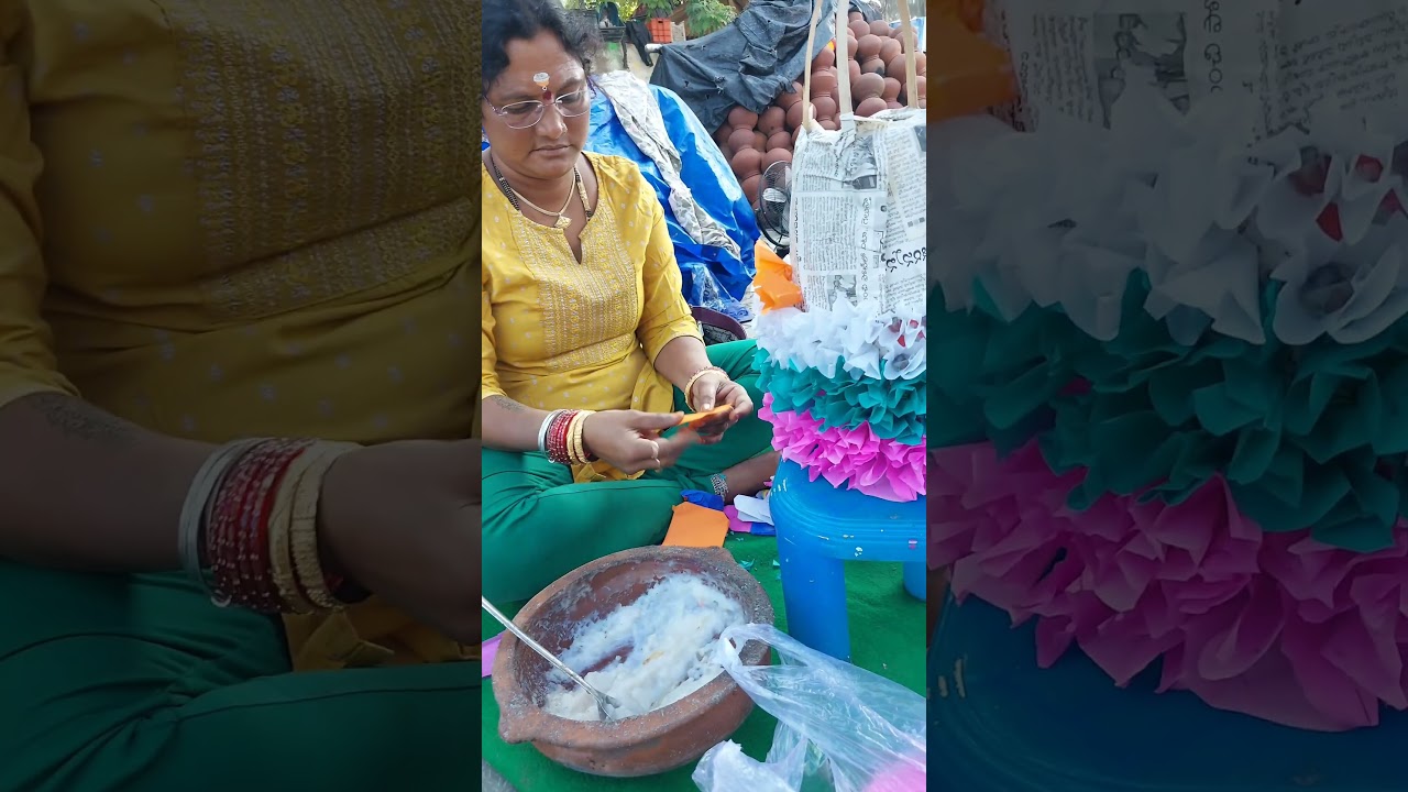 Paper bathukamma making