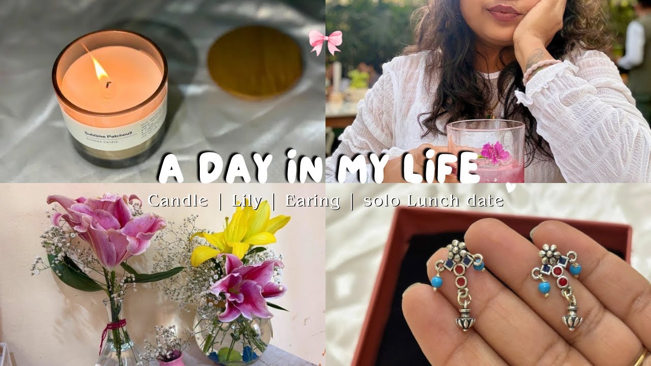 Life Lately in India⭐️| Aesthetic Vlog 🌸 | Cozy Day, Lily Flowers, 🌷 Candle Love & Sunset ࣪ ִֶָ☾.