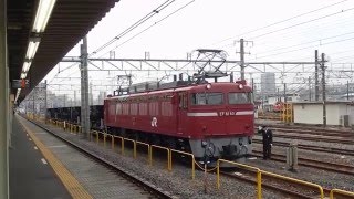 宇都宮配給 EF81-80+ホキ5B 配8937レ　尾久駅発車