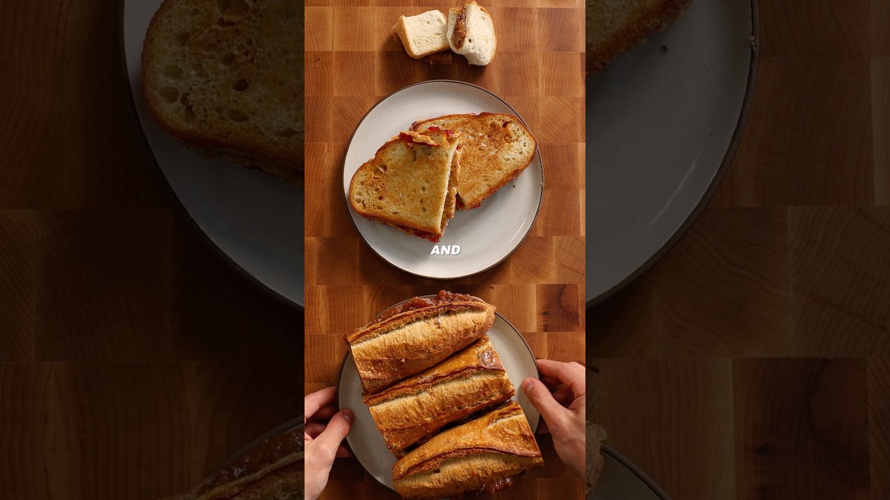 Cheap vs expensive PB&J #cooking #food #foodasmr #recipe