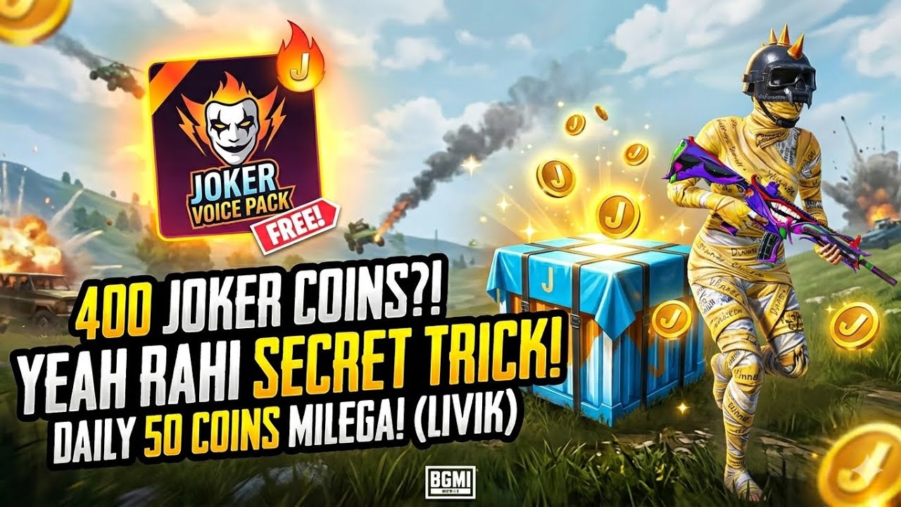 BGMI Joker Voice Pack FREE me kaise le? 😳HOW TO GET JOKER COINS / BGMI ...
