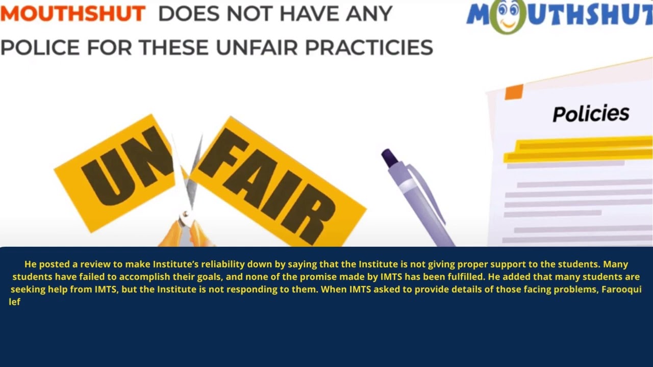 MOUTHSHUT FAKE REVIEWS: A legal notice is sent by IMTS Institute Noida