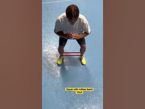 Squat with rubber band | приседания + разножка с резиновой лентой - YouTube