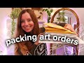 A calm and cozy packing orders vlog // days in the life of an artist 🍃 art studio vlog 104